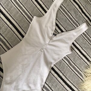 Button up white bodysuit